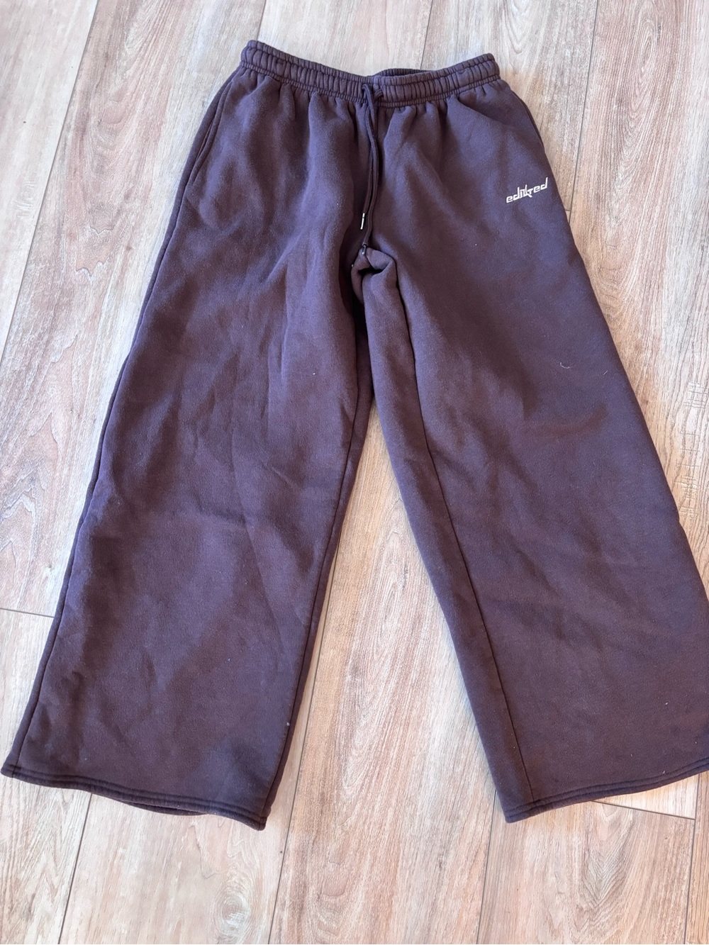 Edikted Kids Dark Brown Fleece Joggers